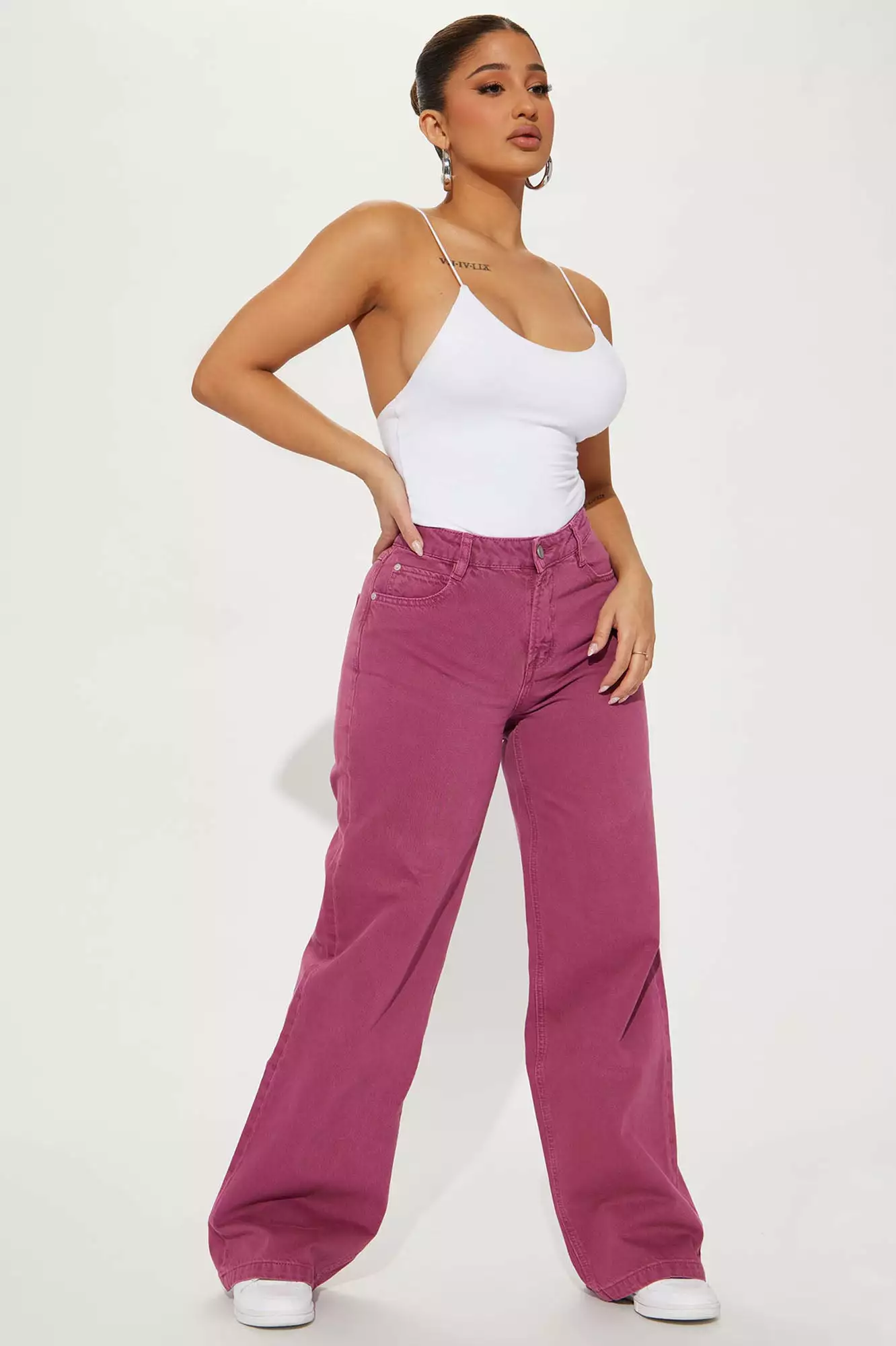 Fashion Nova Tell Me More Non Stretch Wide Leg Jean - Purple 3 Fashion Nova Tell Me More Non Stretch Wide Leg Jean - Purple