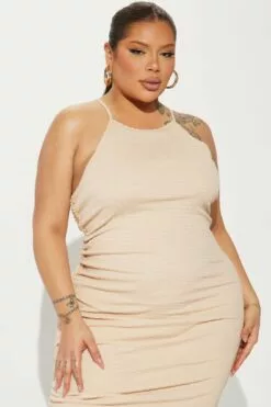 Fashion Nova Talia Textured Maxi Dress - Stone -Fashion Nova Sales 02 20 23Studio4 KP AC 13 12 59 31 ML46X261 Stone 19229 PLUS WG