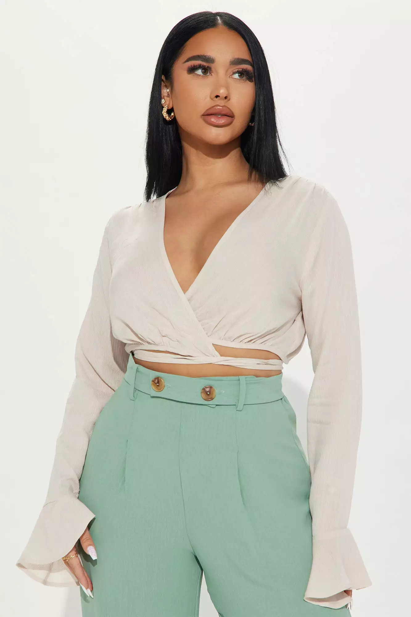 Fashion Nova Isolde Blouse Top - Beige 3 Fashion Nova Isolde Blouse Top - Beige