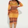 Fashion Nova Sunset Views Midi Dress - Orange/combo -Fashion Nova Sales 02 21 23Studio4 ID IM 13 38 01 35 HKD22020 Orangecombo 20120 MR