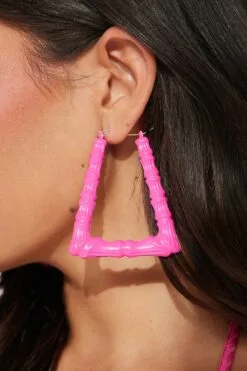 Fashion Nova Love Dilemma Hoop Earrings - Pink/combo