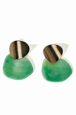 Fashion Nova Finding Clarity Earrings - Gold/Green -Fashion Nova Sales 02 23 23Studio10 TH 13 55 16 10 75346E2 GoldGreen P 0609 ES
