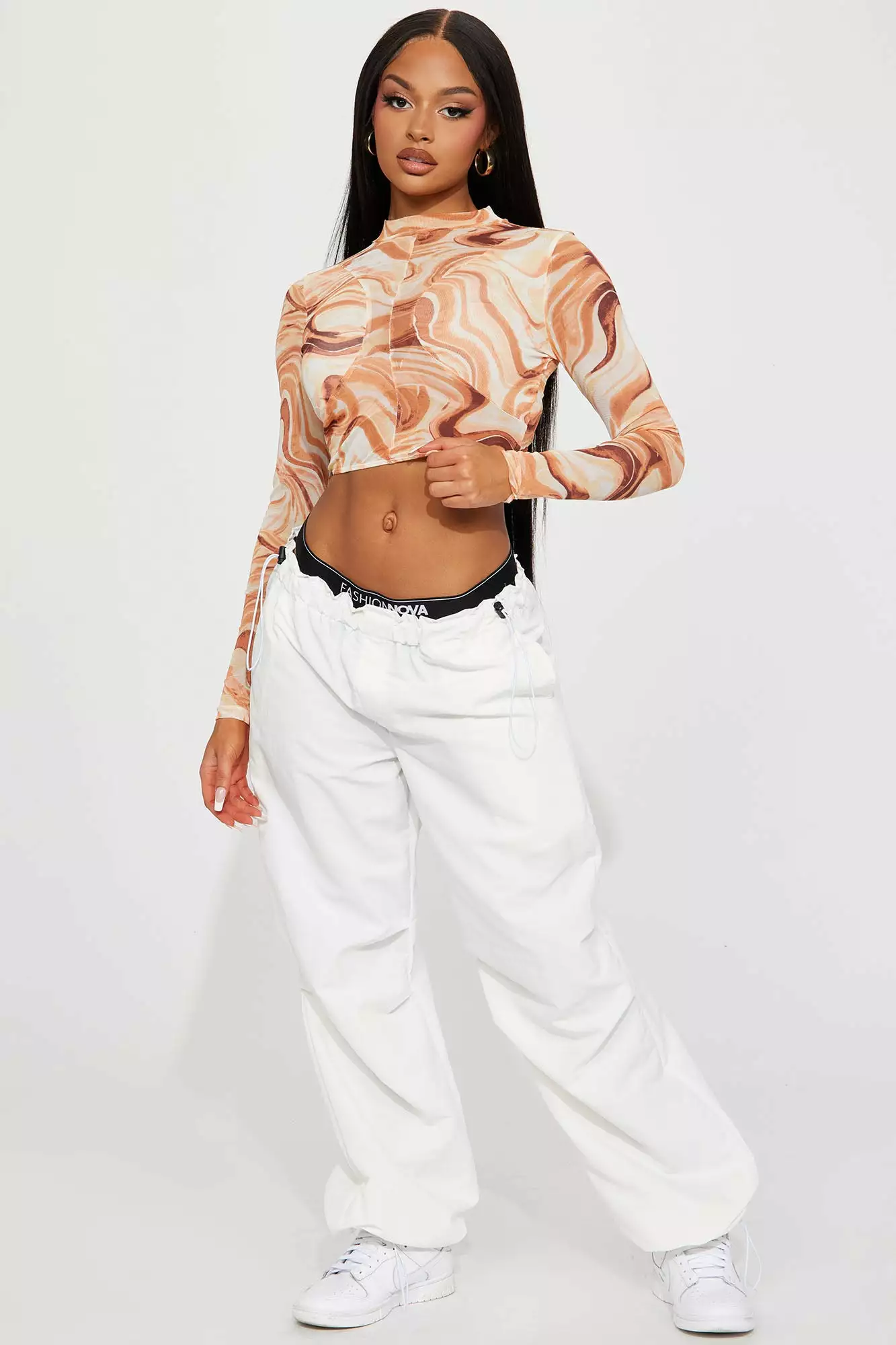 Fashion Nova In A Trance Mesh Top - Orange/combo 4 Fashion Nova In A Trance Mesh Top - Orange/combo - Image 2