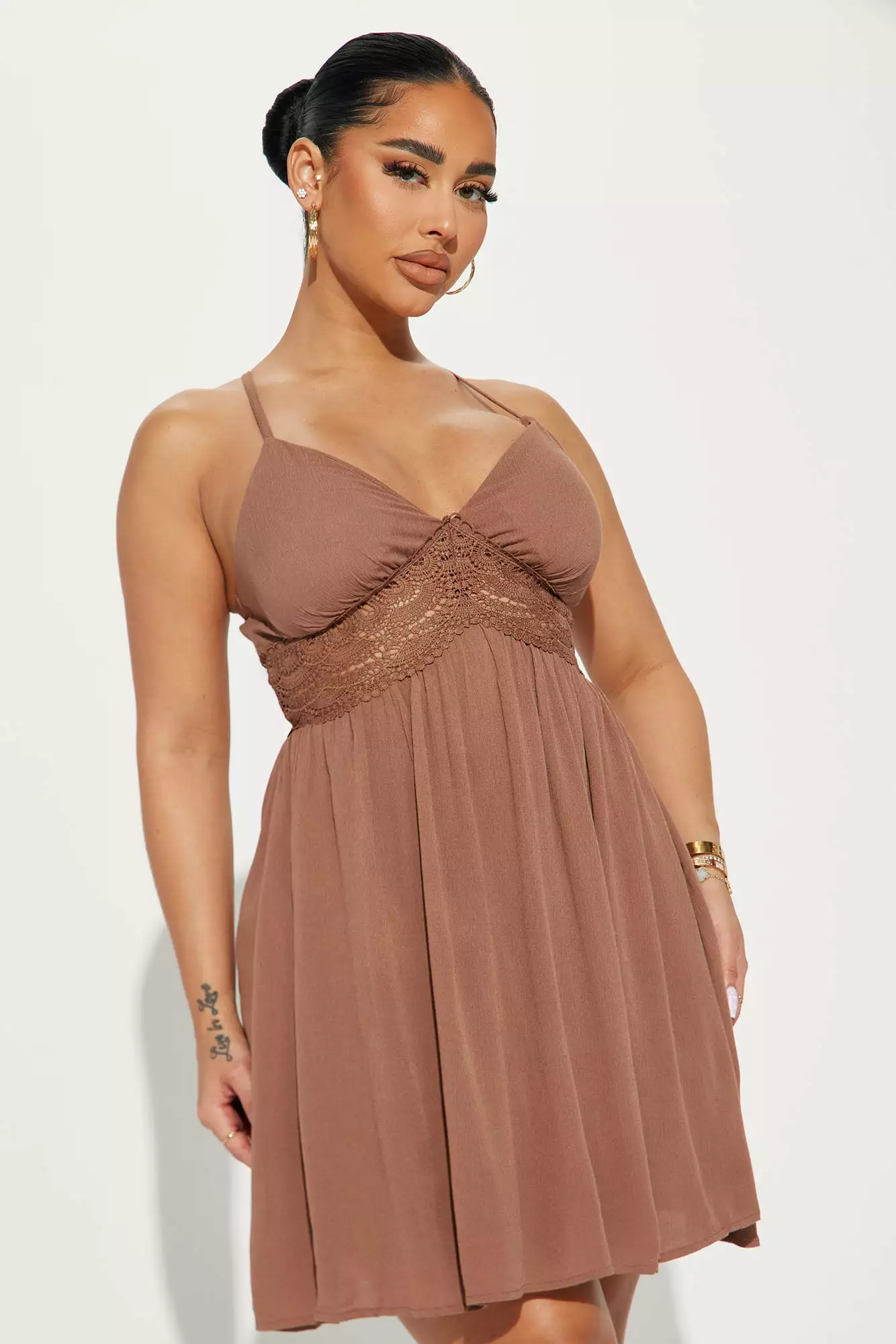 Fashion Nova Cindie Mini Dress - Brown 3 Fashion Nova Cindie Mini Dress - Brown
