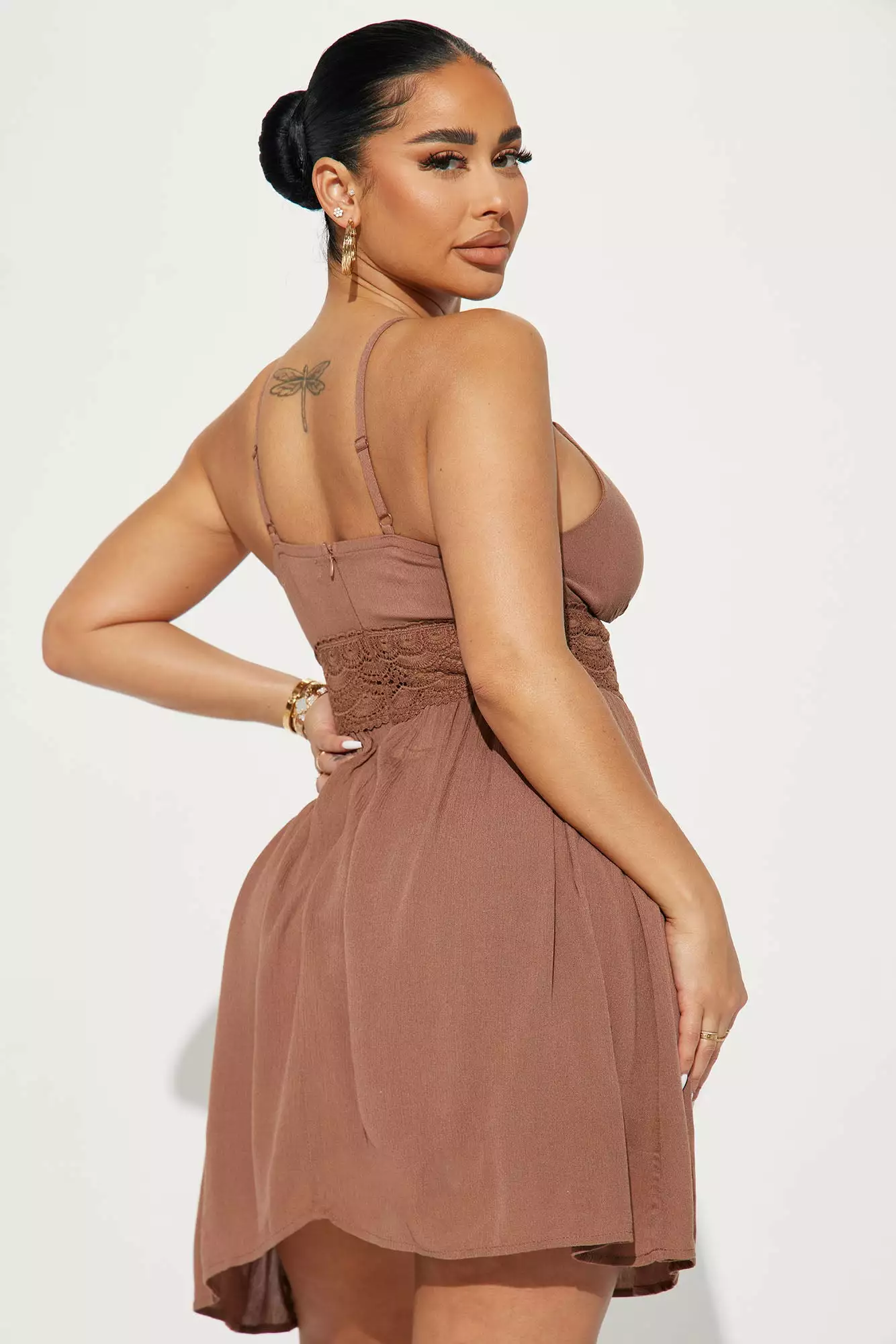 Fashion Nova Cindie Mini Dress - Brown 5 Fashion Nova Cindie Mini Dress - Brown - Image 3