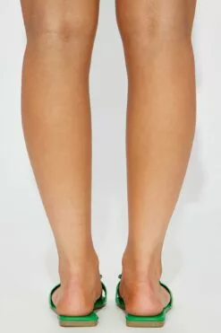 Fashion Nova Brooklyn Embellished Flat Sandals - Green -Fashion Nova Sales 02 24 23Studio7 CB RS 13 18 51 51 BROOKSOJ Green 2728 ES