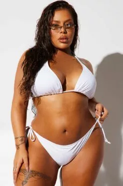 Fashion Nova Favorite Summer Triangle Tie 2 Piece Bikini - White 12 Fashion Nova Favorite Summer Triangle Tie 2 Piece Bikini - White -Fashion Nova Sales 02 27 23StudioSwim TA CG 13 55 01 35 YQG130 White 3447 PLUS JB