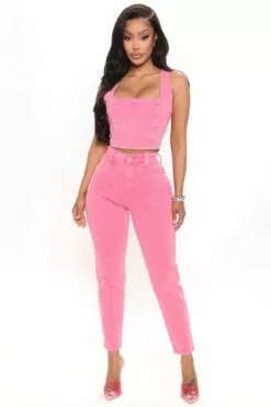 Fashion Nova Candy Coated High Rise Mom Jeans - Pink