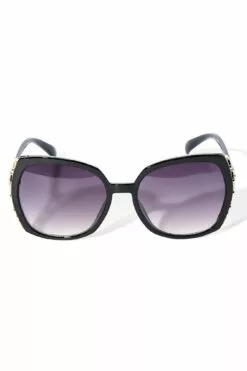 Fashion Nova Cross My Way Sunglasses - Black -Fashion Nova Sales 02 28 23LightBox KF 09 52 24 38 MP22304AP Black 1558 ES