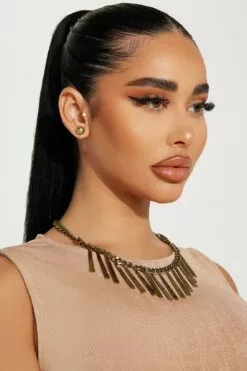 Fashion Nova Integra Necklace And Earring Set - Gold -Fashion Nova Sales 02 28 23Studio3 KS CG 11 42 48 30 NB100954GDGD Gold 9303 PXF JF