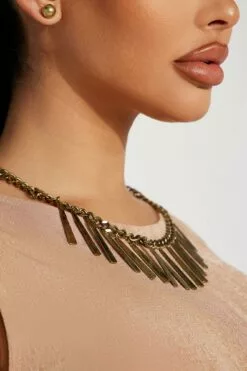 Fashion Nova Integra Necklace And Earring Set - Gold