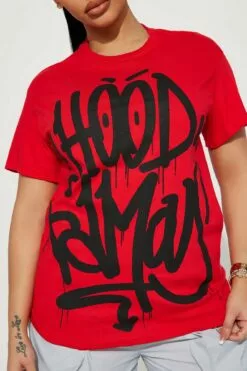 Fashion Nova Hood Famous Graffiti Graphic Tee - Red -Fashion Nova Sales 02 28 23Studio3 KS CG 13 11 33 46 MGAC0065SS Red 9476 PXF JF