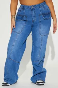 Fashion Nova Worth The Hype Non Stretch Cargo Jean - Medium Wash 15 Fashion Nova Worth The Hype Non Stretch Cargo Jean - Medium Wash -Fashion Nova Sales 02 28 23Studio4 ID IM 11 19 43 24 TTC67WB MediumWash P 8246 PLUS PXF JF