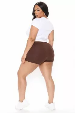 Fashion Nova Plain Jane Mini Shorts - Chocolate -Fashion Nova Sales 03 02 21Studio3 DM JH 10 01 51 8 RB4012 Chocolate 0600 PLUS KL