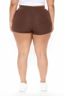 Fashion Nova Plain Jane Mini Shorts - Chocolate -Fashion Nova Sales 03 02 21Studio3 DM JH 10 01 57 8 RB4012 Chocolate 0604 PLUS KL