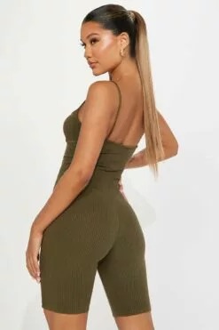 Fashion Nova Andrea Mineral Wash Rib Romper - Olive -Fashion Nova Sales 03 02 23Studio1 TH B 09 23 42 4 MXR4106FN Olive P 4069 EH