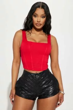 Fashion Nova Amanza Corset Top - Red