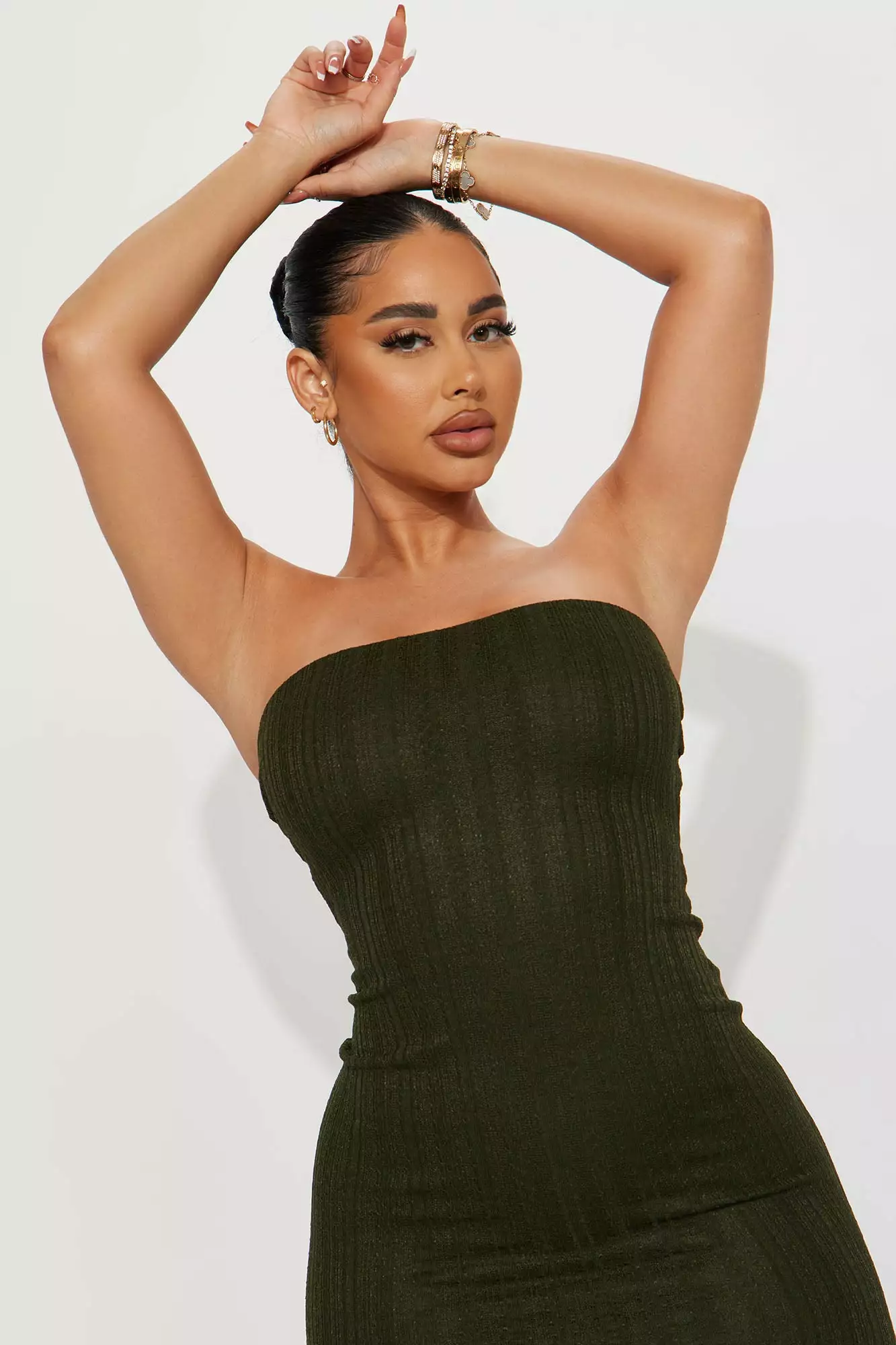Fashion Nova Simply Slay Maxi Dress - Olive 4 Fashion Nova Simply Slay Maxi Dress - Olive - Image 2