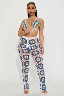 Fashion Nova This Beach Was Made For Me Crochet 2 Piece Sunsuit - Multi Color