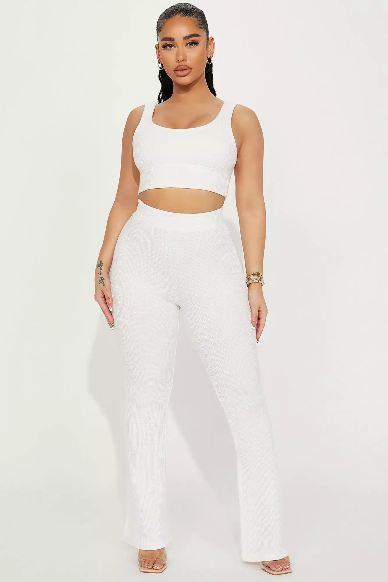 Fashion Nova Zelda Flare Pant Set - White 3 Fashion Nova Zelda Flare Pant Set - White