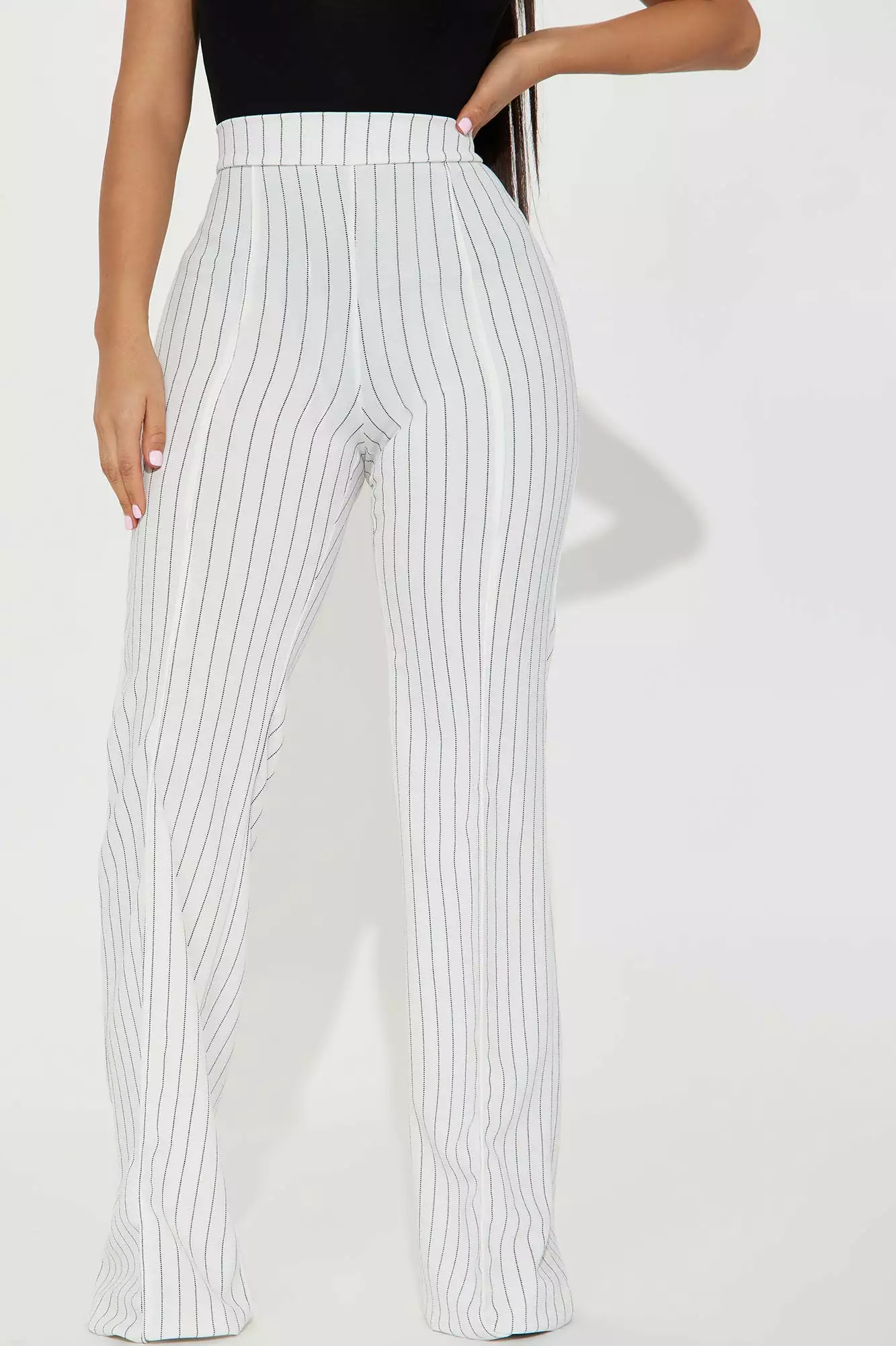 Fashion Nova Victoria High Waisted Dress Pant Pinstripe - Ivory/combo - Image 2