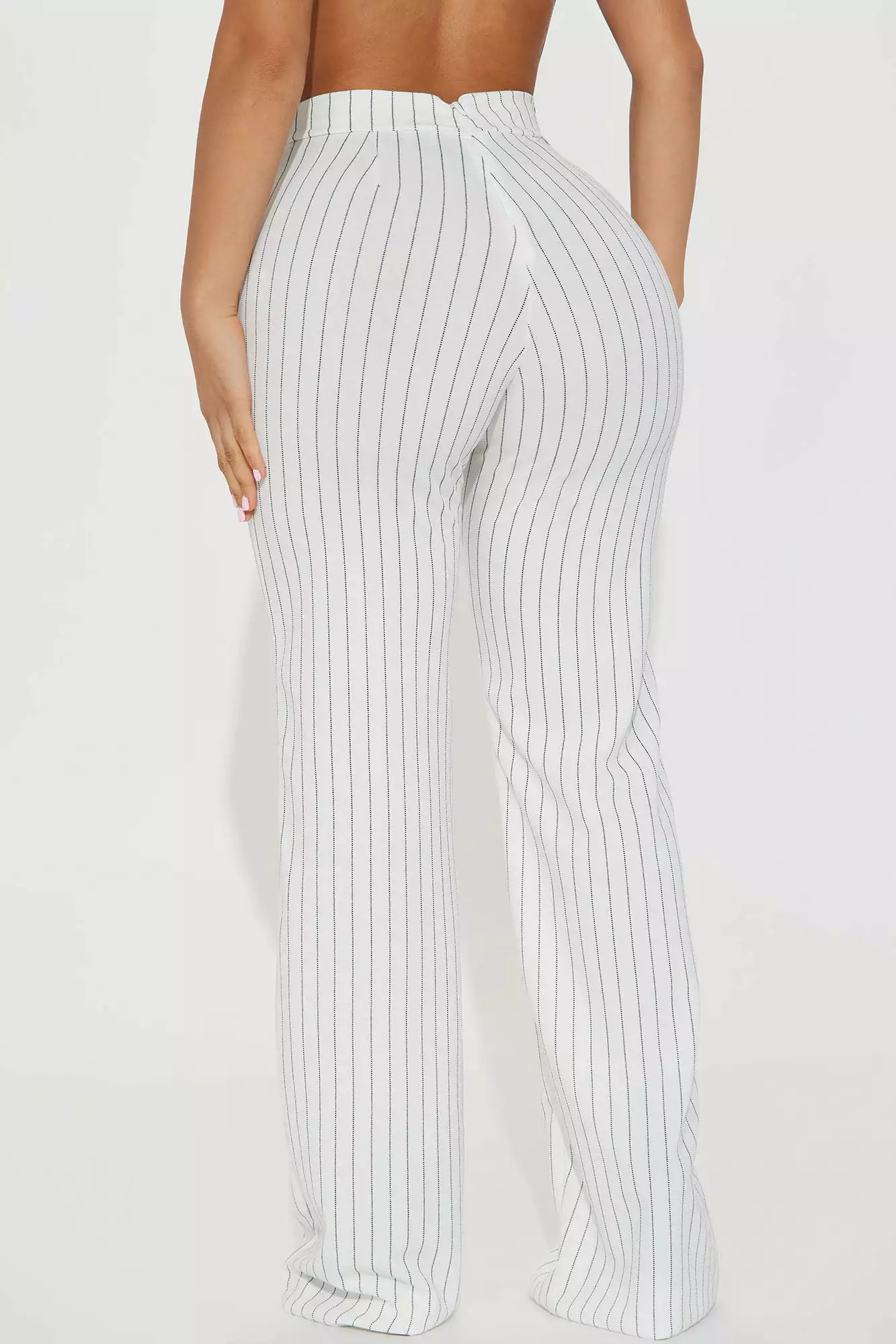Fashion Nova Victoria High Waisted Dress Pant Pinstripe - Ivory/combo - Image 3