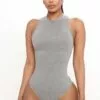 Fashion Nova Mel Sleeveless Mock Neck Bodysuit - Heather Grey -Fashion Nova Sales 03 11 21Studio1 RT DOM 12 42 41 15 RT63442 HeatherGrey 3774 EH