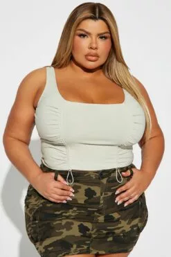 Fashion Nova True Perfection Ruched Top - Grey -Fashion Nova Sales 03 13 23Studio4 BN IM 12 54 39 27 JW15908 Grey 10382 PLUS PXF