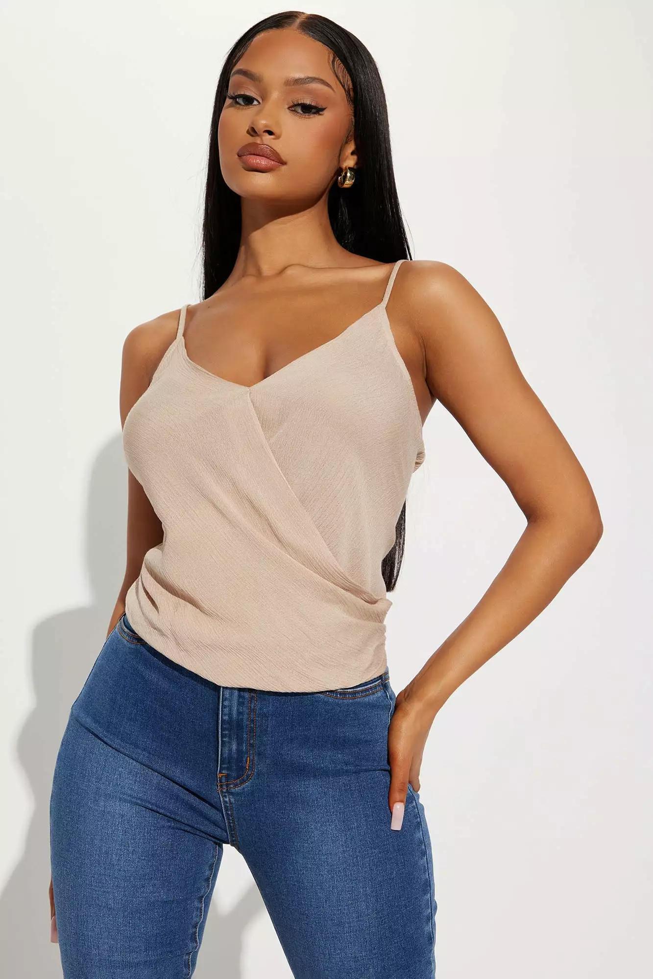 Fashion Nova Effortless And Cute Surplice Top - Taupe 3 Fashion Nova Effortless And Cute Surplice Top - Taupe