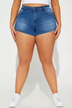 Fashion Nova Let Them Know Stretch Denim Shorts - Medium Wash -Fashion Nova Sales 03 14 23Studio4 TA CG 13 47 38 34 FN3232I573 MediumWash 10726 PLUS JB
