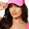 Fashion Nova Snappin' Out Of Life Trucker Hat - Fuchsia