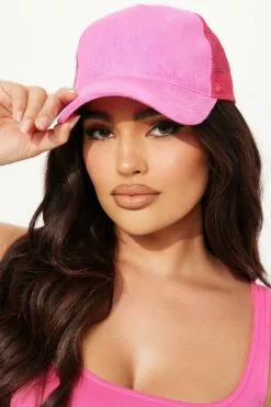 Fashion Nova Snappin' Out Of Life Trucker Hat - Fuchsia