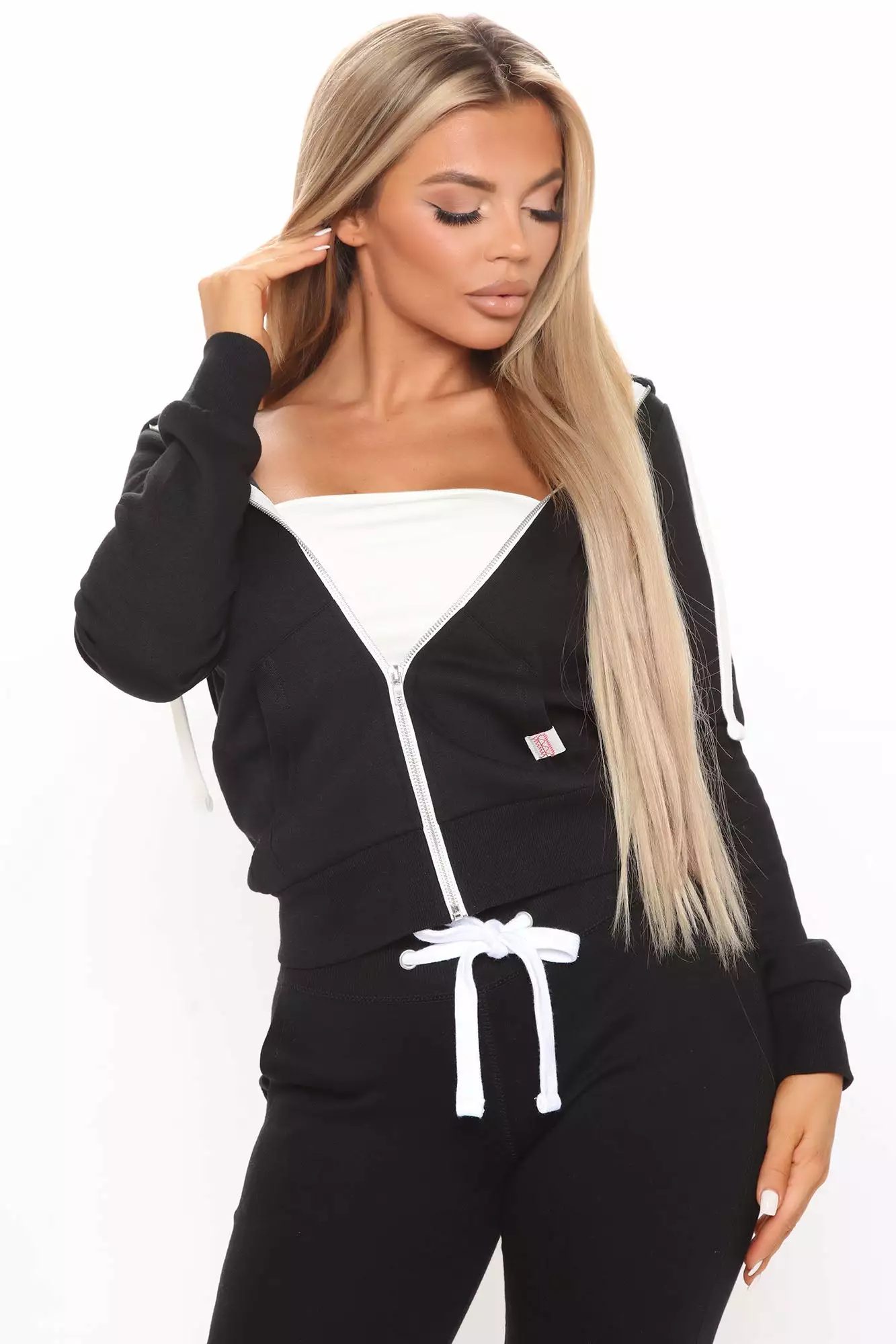 Fashion Nova Relaxed Vibe Zip Up Jacket - Black 7 Fashion Nova Relaxed Vibe Zip Up Jacket - Black - Image 5