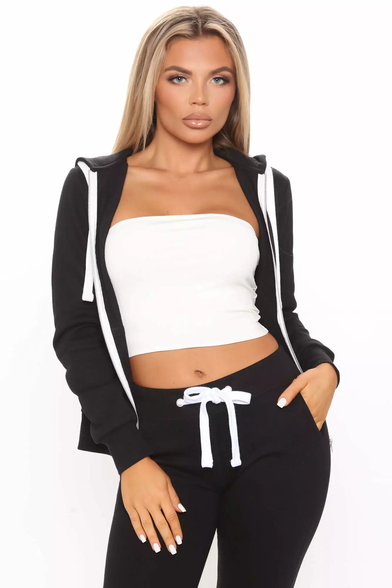 Fashion Nova Relaxed Vibe Zip Up Jacket - Black 5 Fashion Nova Relaxed Vibe Zip Up Jacket - Black - Image 3