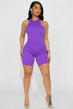 Fashion Nova Olivia Seamless Romper - Violet