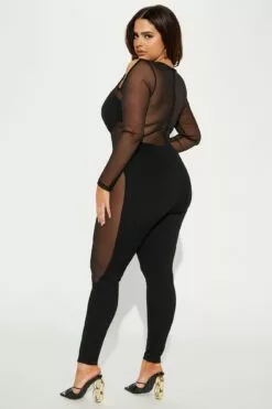 Fashion Nova Tegan Jumpsuit - Black -Fashion Nova Sales 03 15 23Studio4 TH B 11 54 00 45 GW22X2503 Black 0455 PLUS PXF