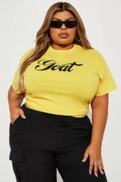 Fashion Nova She's The Goat Tee - Yellow 10 Fashion Nova She's The Goat Tee - Yellow -Fashion Nova Sales 03 16 23Studio6 TA IM 14 15 04 44 MGAC0603 Yellow 3828 PLUS PXF
