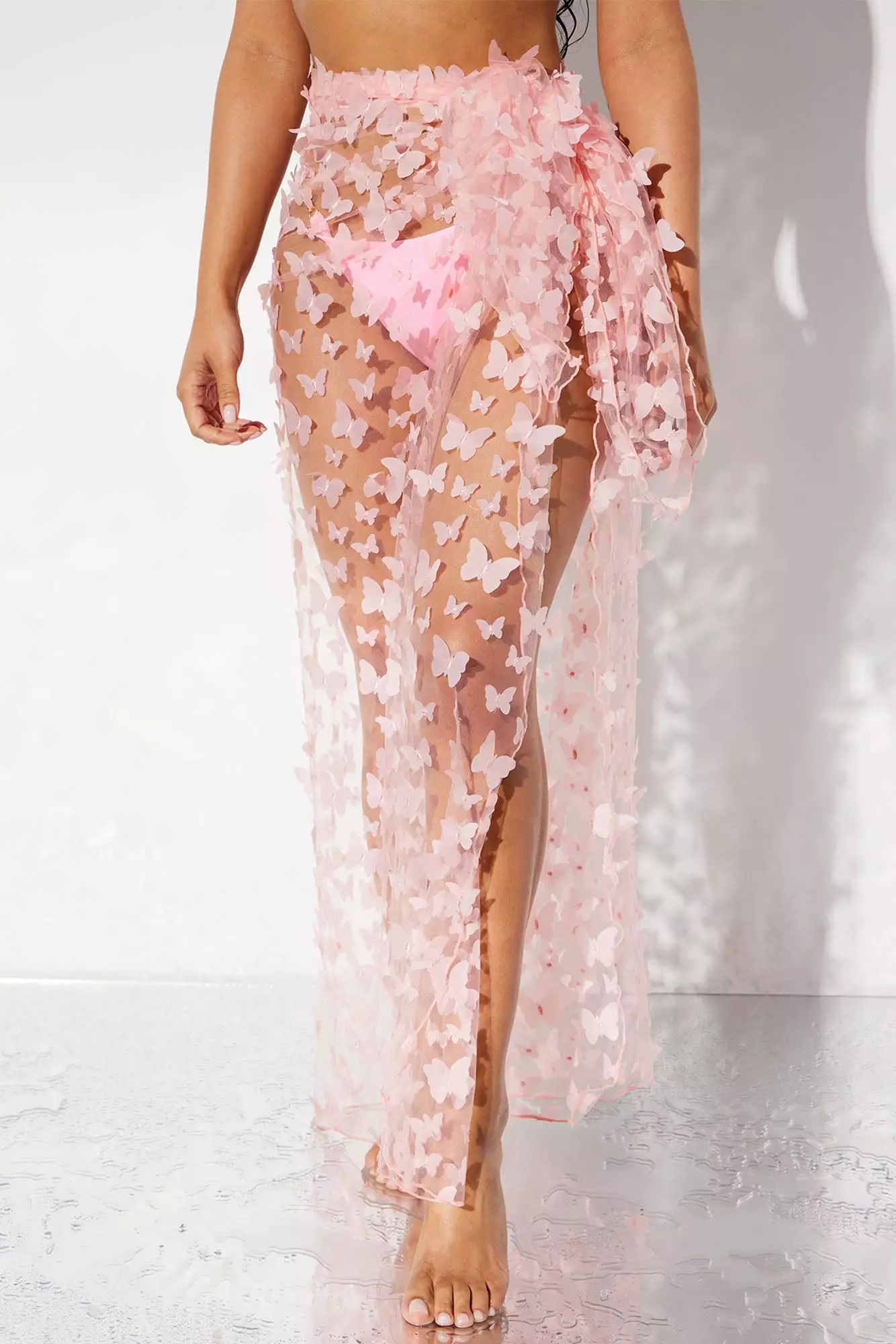 Fashion Nova Judith Butterfly Cover Up Skirt - Pink 4 Fashion Nova Judith Butterfly Cover Up Skirt - Pink - Image 2