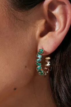 Fashion Nova Mystic Goddess Hoop Earrings - Green