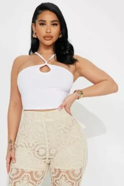 Fashion Nova Mitzi Halter Top - White