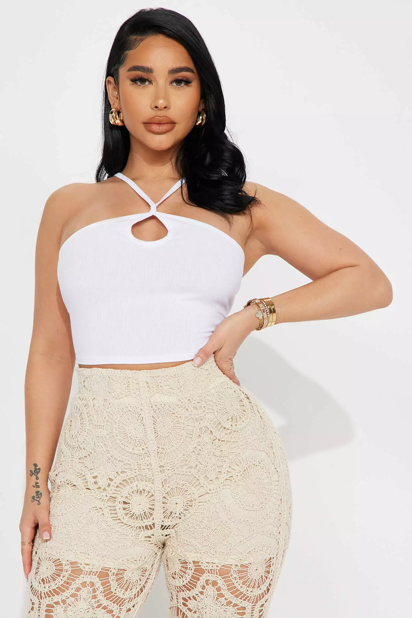 Fashion Nova Mitzi Halter Top - White 3 Fashion Nova Mitzi Halter Top - White