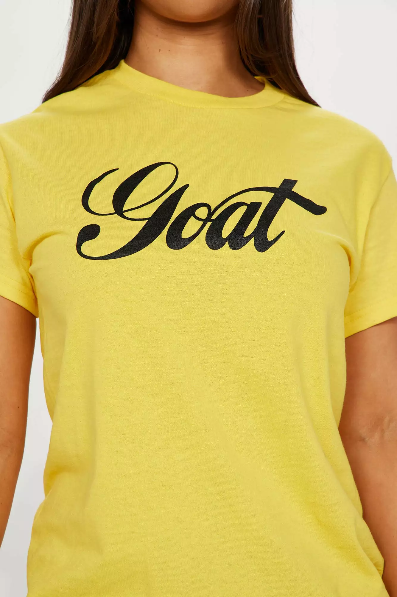 Fashion Nova She's The Goat Tee - Yellow 5 Fashion Nova She's The Goat Tee - Yellow - Image 3