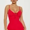 Fashion Nova Carmen Back Cut Out Mini Dress - Red
