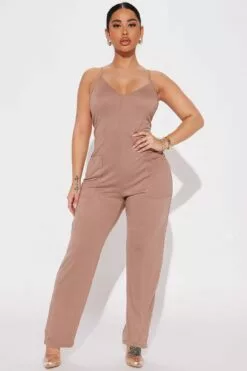 Fashion Nova Errand Time Jumpsuit - Taupe