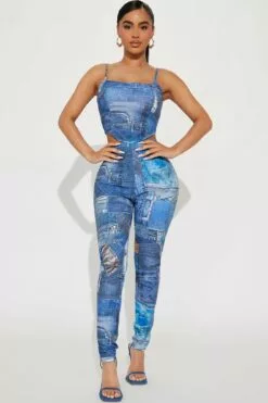Fashion Nova All In Legging Set - Blue/combo