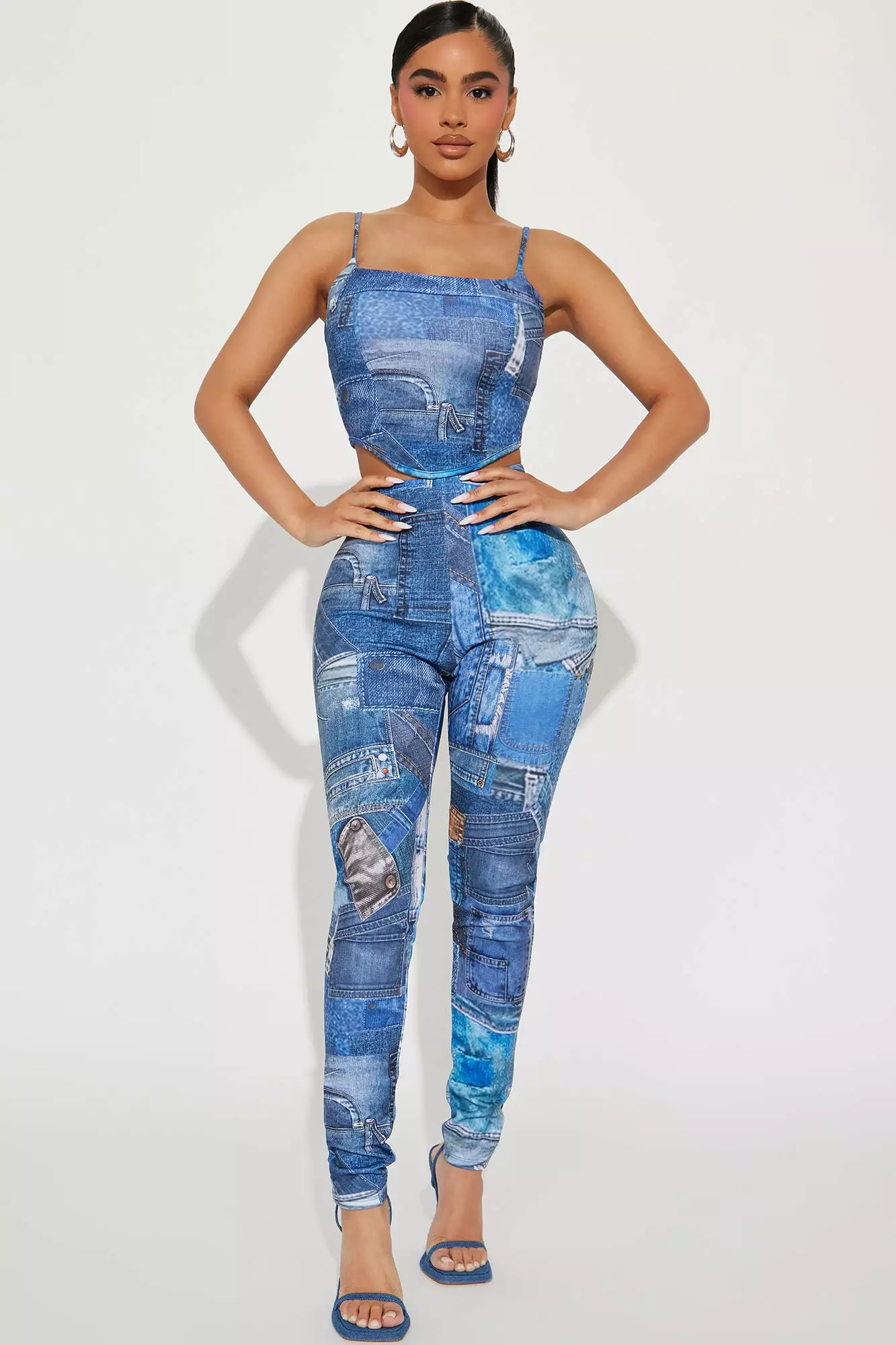 Fashion Nova All In Legging Set - Blue/combo 3 Fashion Nova All In Legging Set - Blue/combo