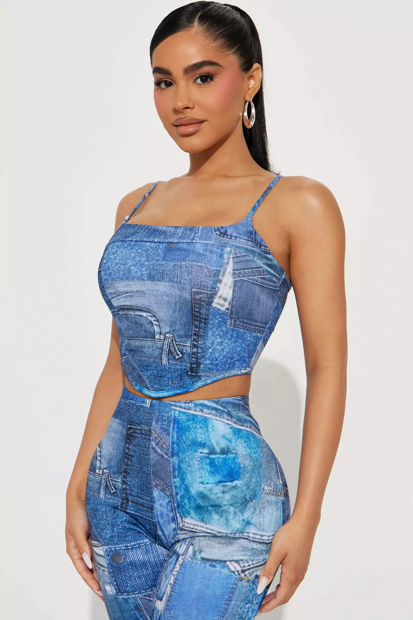 Fashion Nova All In Legging Set - Blue/combo 4 Fashion Nova All In Legging Set - Blue/combo - Image 2