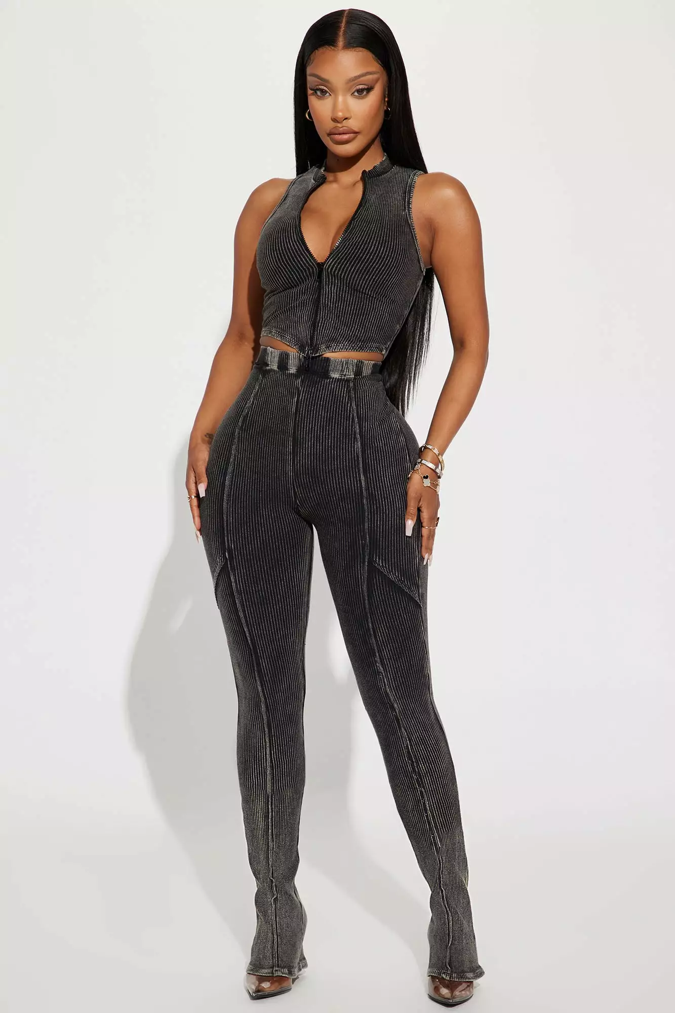Fashion Nova New Times Ribbed Legging Set - Black 3 Fashion Nova New Times Ribbed Legging Set - Black