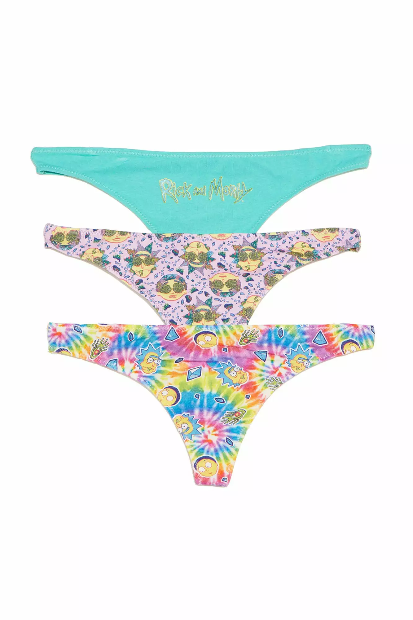 Fashion Nova Rick And Morty Thong 3 Pack Panties - Multi Color