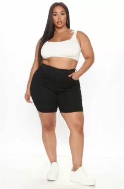Fashion Nova Raine Super Stretch Pull On Biker Shorts - Black -Fashion Nova Sales 03 22 21Studio3 RT ON 11 05 30 29 MSN23794 Black 0601 PLUS KL